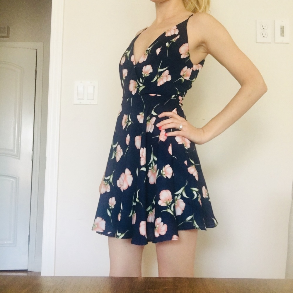 Navy Floral Dress